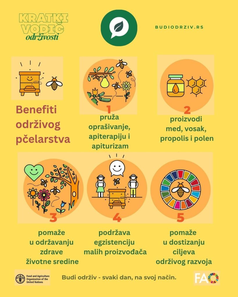 Kratki vodič održivosti - benefiti održivog pčerastva/sustainable beekeeping